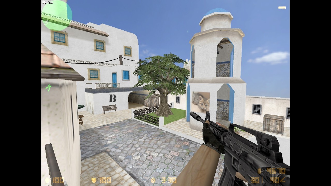 CS Counter-Strike 1.6 de_dust2_santorini_b2 gameplay vs expert bots de dust 2