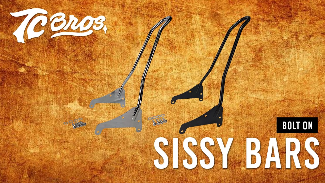 TC Bros. BoltOn Sissy Bars For Harley Davidson Motorcycles YouTube