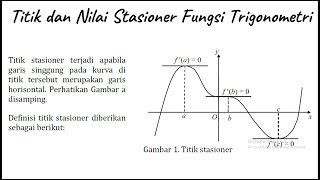 Titik dan Nilai Stasioner Fungsi Trigonometri Titik dan Nilai Stasioner Fungsi Trigonometri