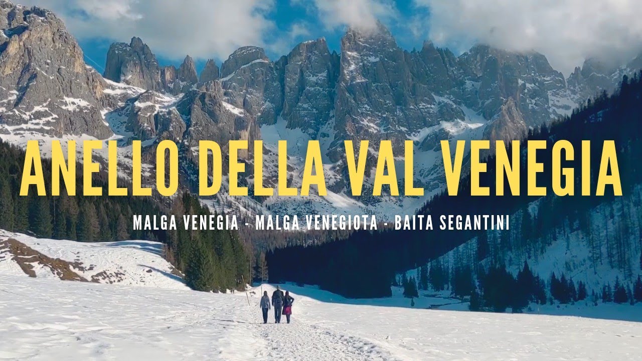 IL PIU' BEL GIRO AD ANELLO DELLA VAL VENEGIA - DAL PASSO ROLLE A MALGA VENEGIA E BAITA SEGANTINI ❄⛄⛷