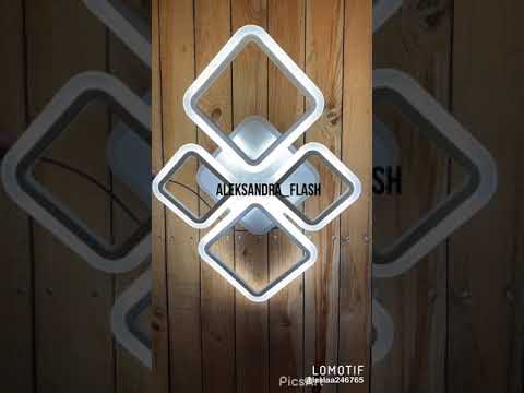 Люстра світлодіодна з пультом  Ромби 2+2 96Вт Біла, видео 1