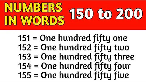 150 to 200 numbers spelling in english / 150 to 200 numbers in words / 150 to 200 spelling ||