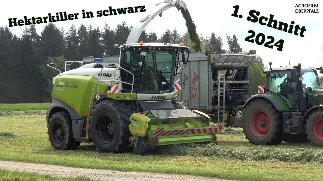 Großeinsatz GPS Getreideernte 2023 - 2 Claas Häcksler 6 Fendt Traktoren 3 Scania LKW Lohnunternehmen