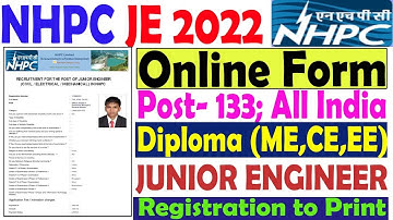 NHPC JE Online Form 2022 Kaise Bhare | How to Fill NHPC JE Online Form 2022| NHPC JE Form 2022 Apply