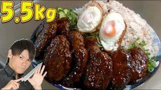【大食い】山脈のようなハンバーグプレート 総重量約5.5㎏