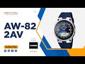 Casio aw822av analog digital fishing gear quartz watch in blue resin band