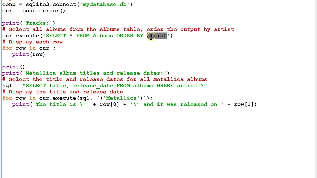 Python DatabaseProgrammingPart2