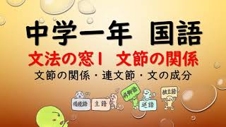 中１国語 文法の窓１ 文法のまとめ 言葉の単位 文節の関係 Youtube