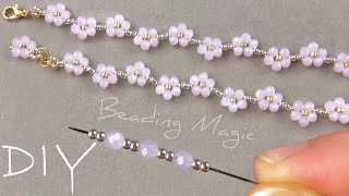 Beaded Flower Chain Necklace Tutorial: Beaded Flower Necklace