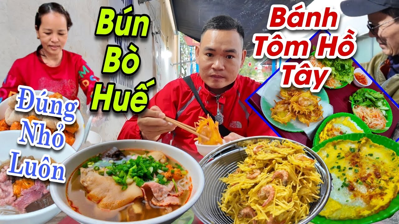 ẨM THỰC HUẾ - BÚN BÒ HUẾ NHỎ FULL TOPPING 50K ĐẦY ẤP - BÁNH TÔM HỒ TÂY NÚP KIỆT NGUYỄN HUỆ