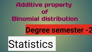 Famous Additive property of binomial distribution//statistics//semester-2//degree. Profile
