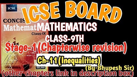 Cl-9th stage-1 chapterwise revision ch-11(Inequalities) @ProblemsBeater
