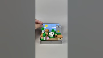 Lego build Minecraft micro worlds Village has golem #lego #legobuild  #shorts #BrickBoom