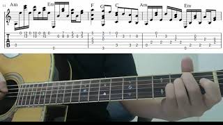 Ballade Pour Adeline (Richard Clayderman)  -  Easy Fingerstyle Guitar Playthrough Tutorial With Tabs