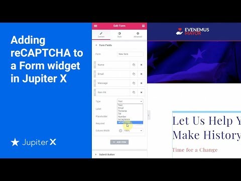 Adding reCAPTCHA to a Form widget in Jupiter X
