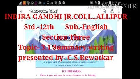 3.1 Summary Writing