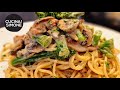 Spaghetti Broccoletti Salsiccia e Funghi al Formaggio