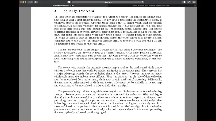 Signal Enhancement for Magnetic Navigation Challenge Problem Detailed Description