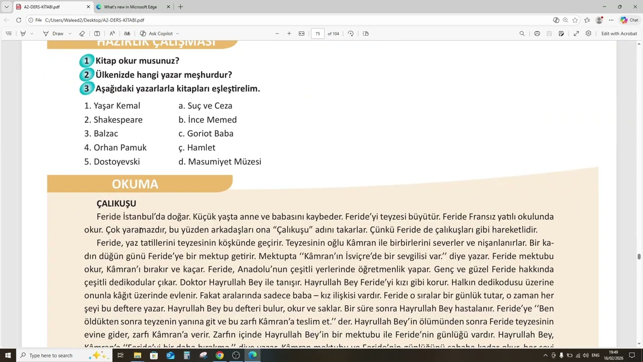 سلسلة تعلم اللغة التركية المستوى الثاني درس 34 (TÖMER A2)