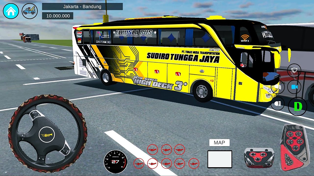 Bus Basuri STJ Digimon Kuning Pasang Telolet Terbaru Melaju Cepat Tanpa ...