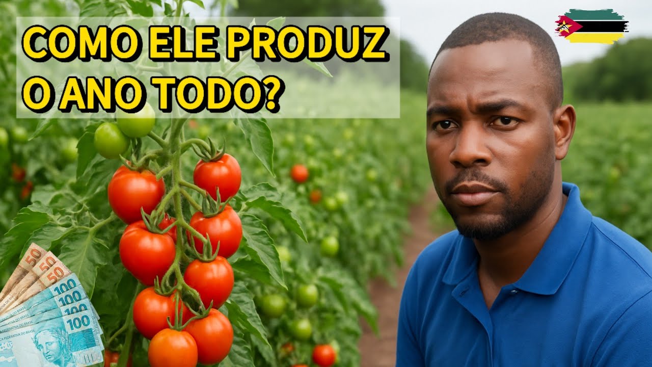 Produção de Tomate em 12 Hectares! 🌱 Jovem Engenheiro Moçambicano Abastece o Mercado o Ano Todo!