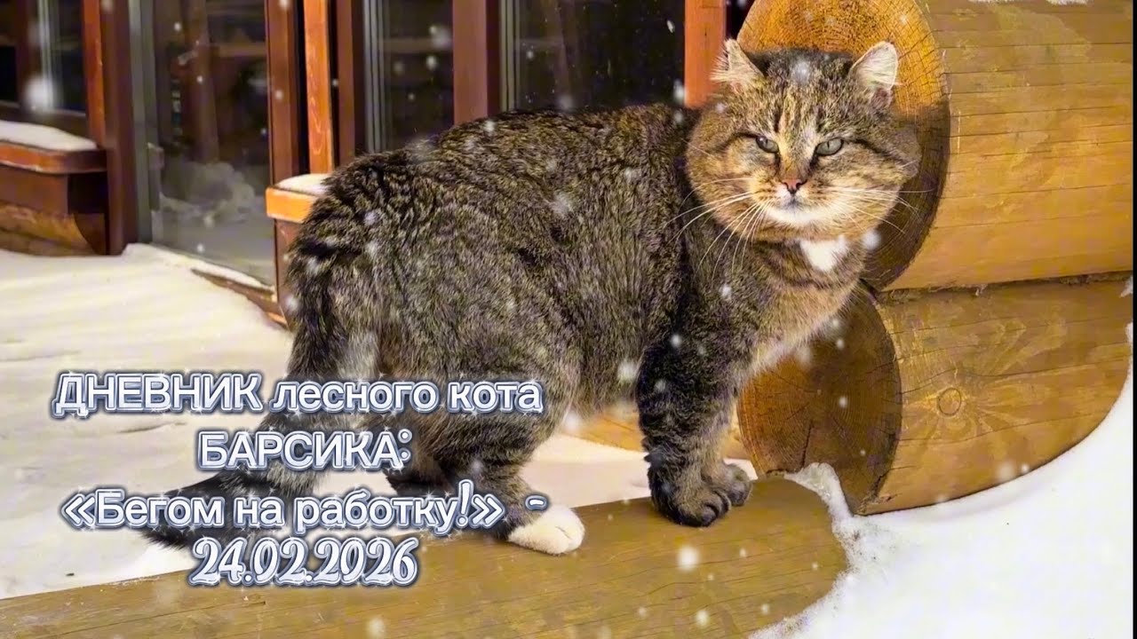 ДНЕВНИК лесного кота БАРСИКА: «Бегом на работку!» - 24 февраля 2026