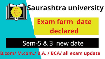 New update 🎉|New exam datesem 5 &3|exam form|M.com,B.com etc.|#saurashtrauniversity #rekhapahelvani