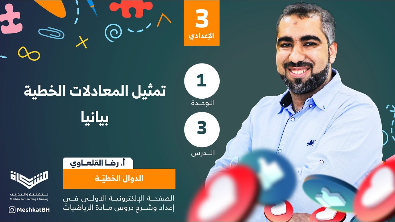 الثالث الإعدادي | 1-3 تمثيل المعادلات الخطية بيانيا