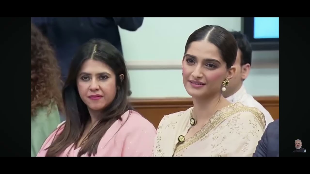 Narendra Modi with other celebrities.