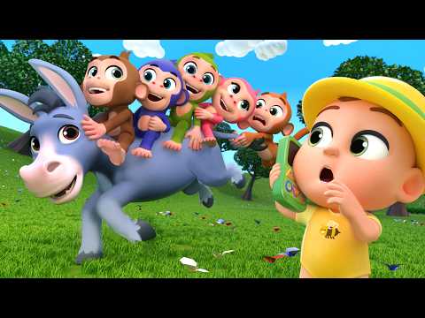 Five Little Monkeys on the Farm | Lalafun Nursery Rhymes & Kids Songs