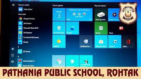 Pathania World Campus- Class 3- Computer- Chapter-4(Starting Windows 10)