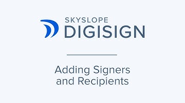 Adding Signers and Recipients