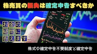株式の確定申告不要制度と確定申告「株売買の損失は確定申告すべきか」