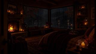 [NO ADS] 🔥🌧️ Cozy Rainy Fall Afternoon | Soft Rain on Window & Crackling Fire for Study, Sleep screenshot 4
