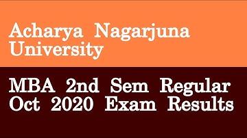 Acharya Nagarjuna University MBA 2nd Sem Regular Oct 2020 Exam Results