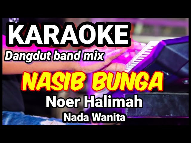 NASIB BUNGA - Noer Halimah | Karaoke dut band mix nada wanita | Lirik class=