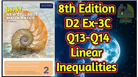 Q13-Q14 || Ex-3C || D2-8th edition || chap 3 || Linear inequalities || In Urdu Hindi