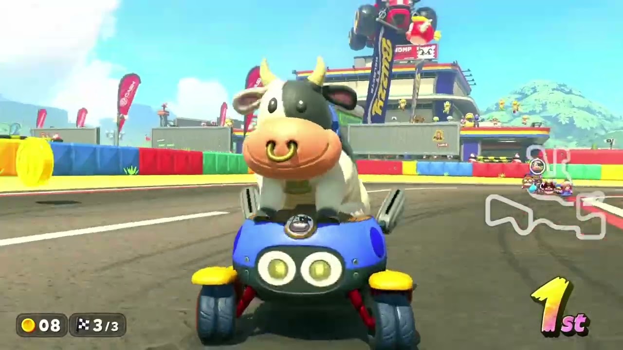 Mario Kart World Cow Compilation! Online Races 1st Place!