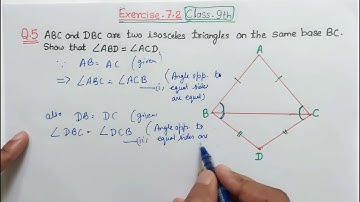 Ex 7.2 Q5 class 9 maths NCERT | Class 9th Maths chapter 7 Triangles exercise 7.2 Question Number 5
