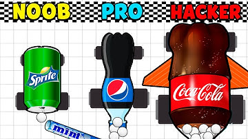 NOOB vs PRO vs HACKER - Coca Cola and Mentos (Coke Rocket)