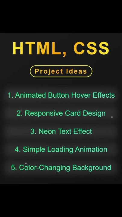 5 HTML & CSS Beginner Project Ideas for 2025 - YouTube