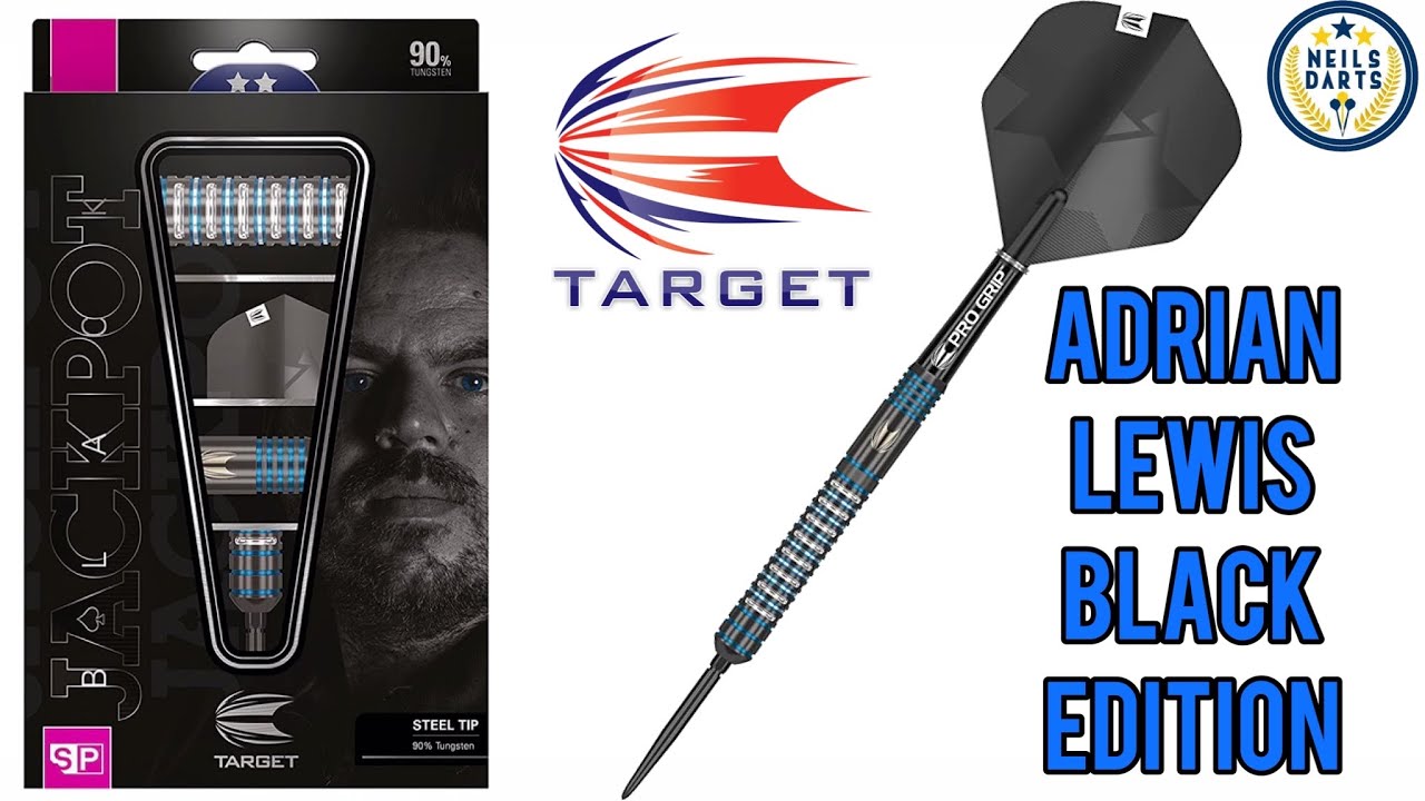 ダーツ Target ADRIAN LEWIS BLACK STEEL 26g Target Adrian Lewis Black Swiss Point Steel Tip Darts - 26gm