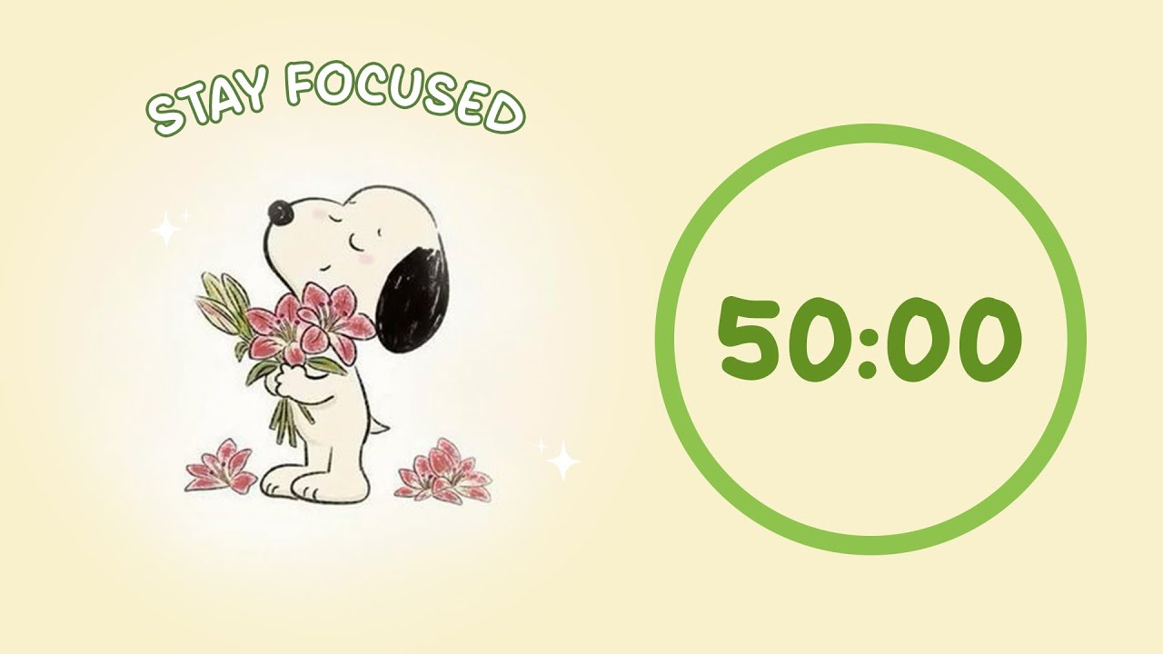 🌸 Study with Me | Snoopy with Flowers | 50/10 Timer | Chill Lo-fi 🎶 | 3 Hour Focus Session