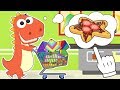 Learn with Eddie 🛒 How to Do Shopping at Supermarket for Cooking | Eddie the Dinosaur Gameplay