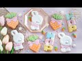 CUTE EASTER COOKIE SET ~ Sleepy Bunny, Carrots & HOP Cookies