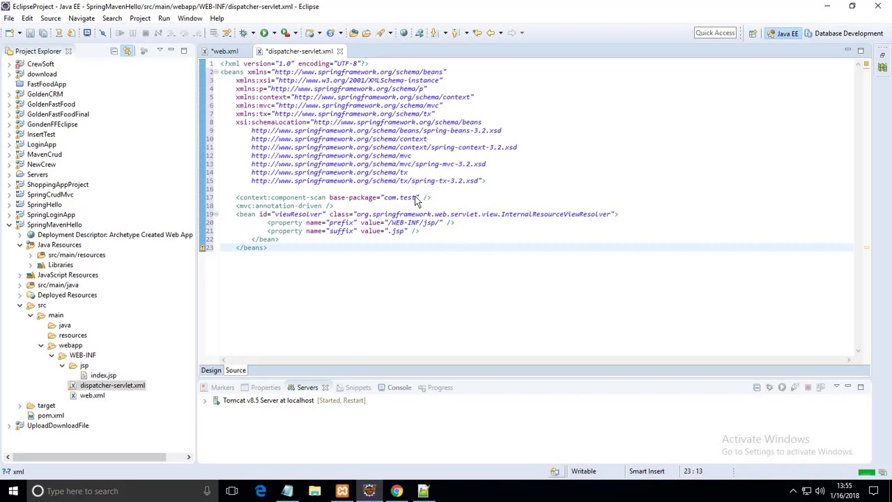Spring MVC Hello World using Maven in Eclipse