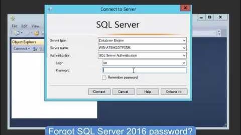 Reset Forgotten SA Password for SQL Server 2016