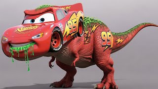 Lightning McQueen T-Rex Transformation | Dinosaur 3D Animation for Kids