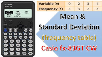 Mean and standard deviation from frequency table on Casio fx-83GT CW calculator