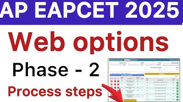 AP EAPCET 2025 PHASE 2 WEB OPTIONS PROCESS STEP BY STEP | AP EAMCET WEB OPTIONS 2025